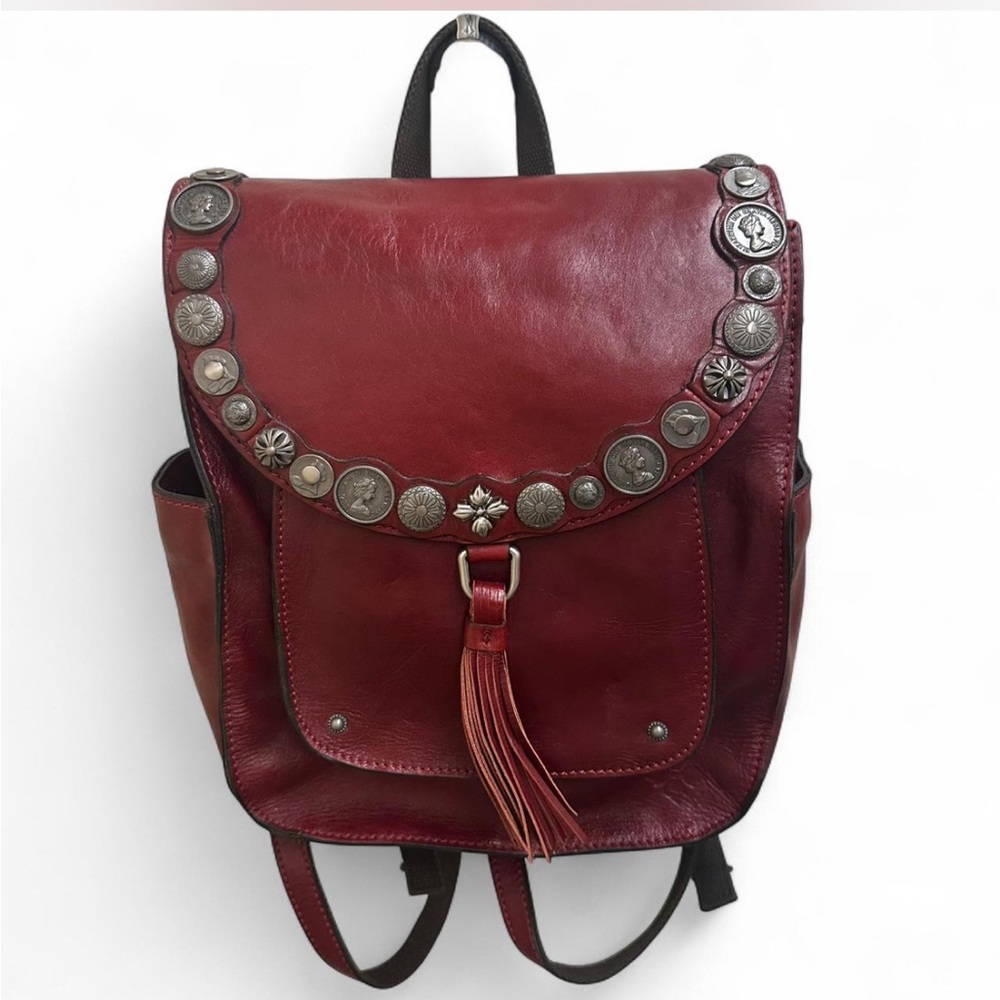 Patricia Nash Leather Burgundy Renaissance Coin Jovanna Backpack.
